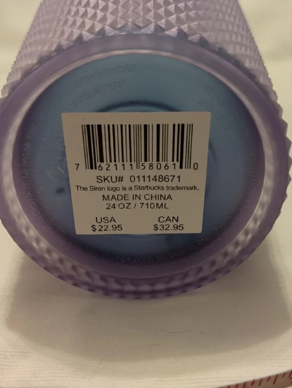 New Starbucks 2024 Studded Blue Purple Lilac Ombre Cold Cup Tumbler 24oz